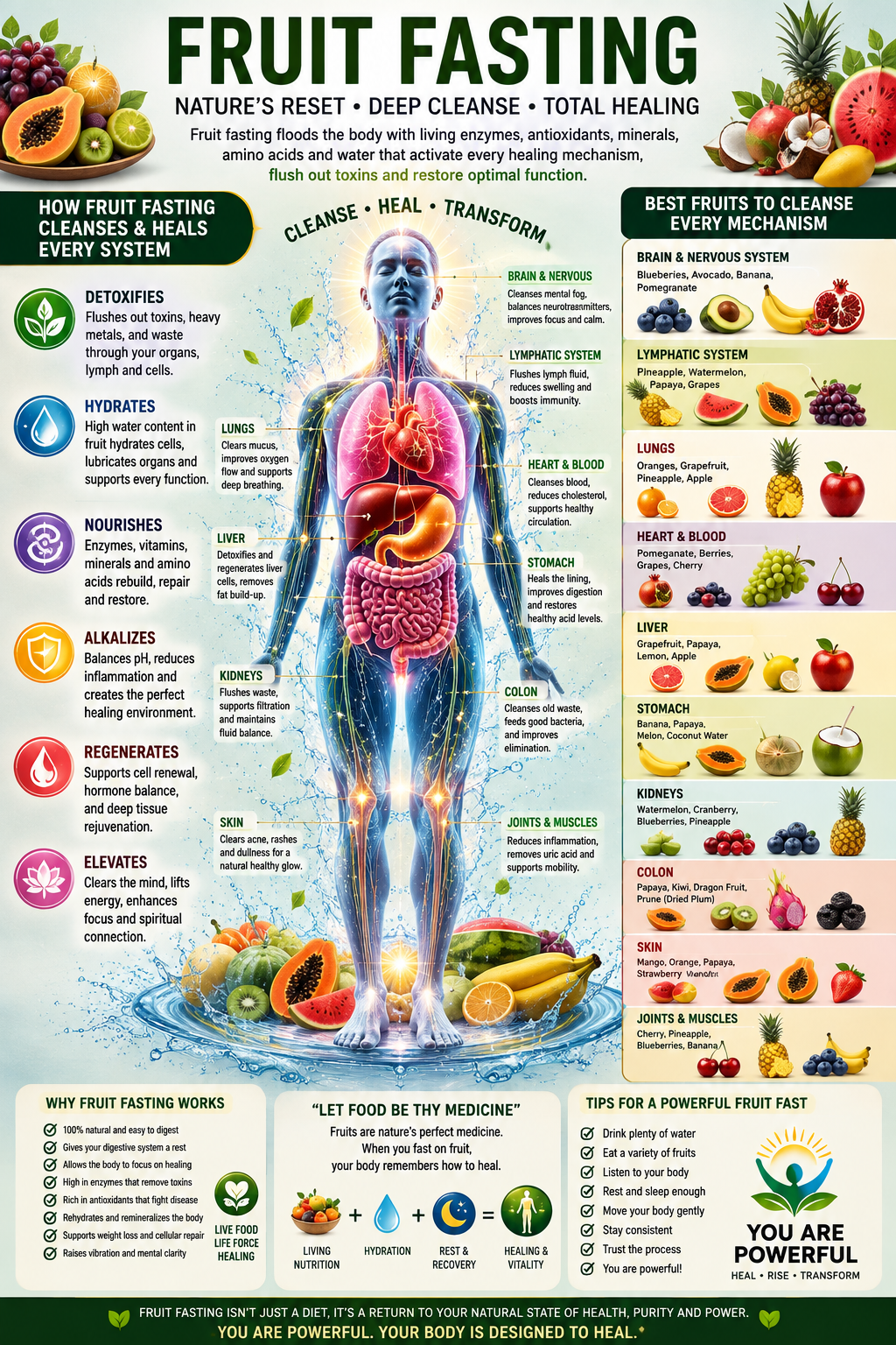 Fruit fasting: nature's reset, deep cleanse and total healing infographic